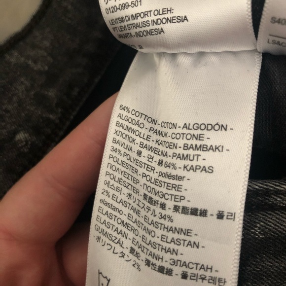 Levi’s 710 Super Skinny Black Acid Wash Jeans - Picture 8 of 11